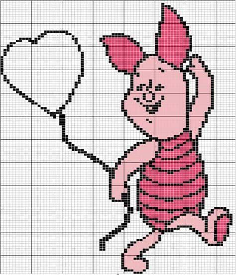 Coloriage Piglet avec coeur à imprimer et colorier