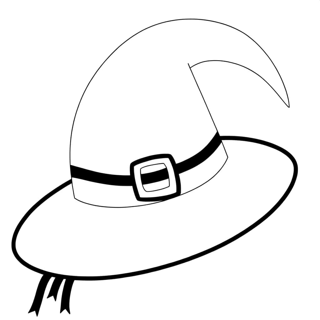 Coloriage Chapeau de sorcière à imprimer et colorier