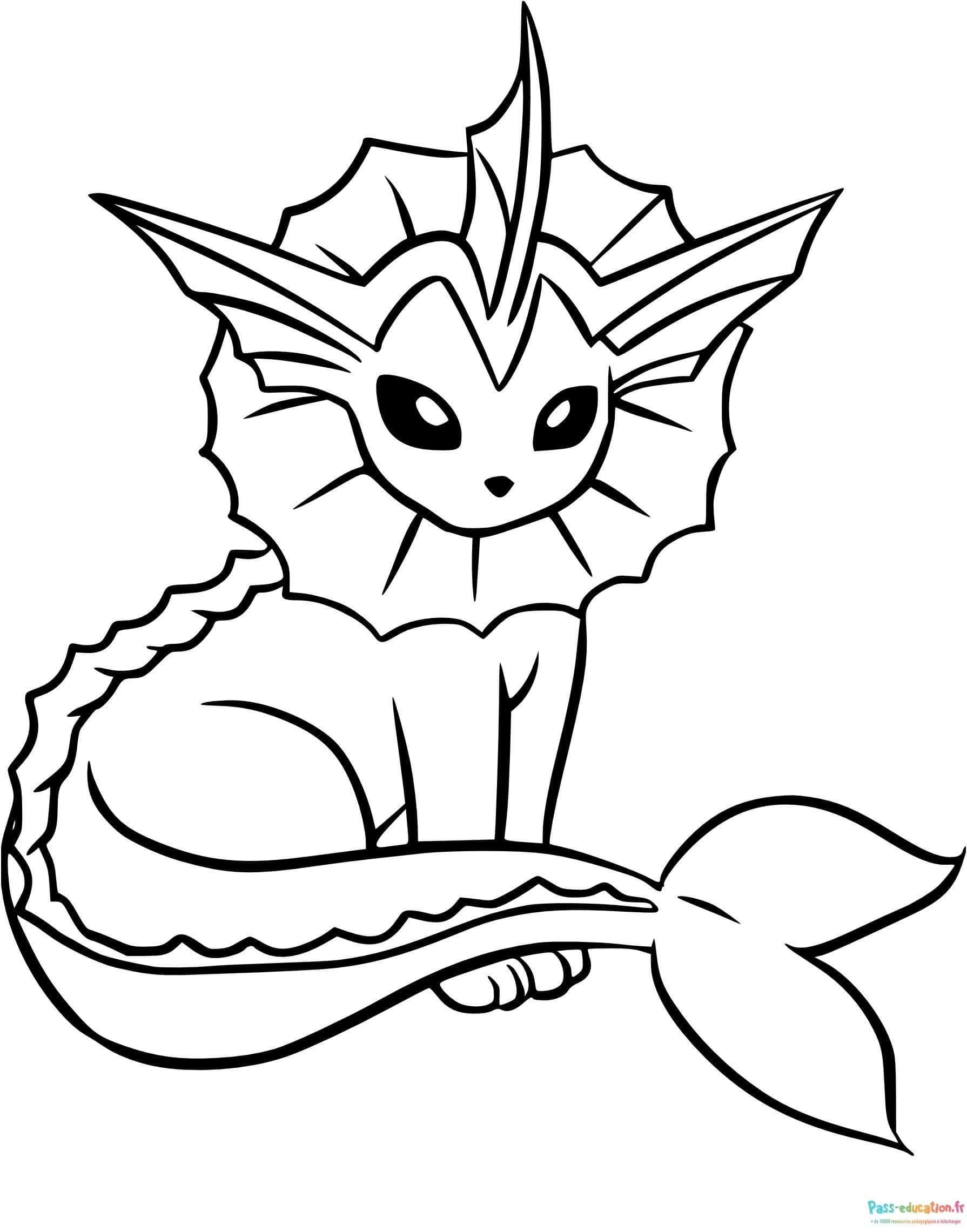 Coloriage Dessin Vaporeon à imprimer et colorier