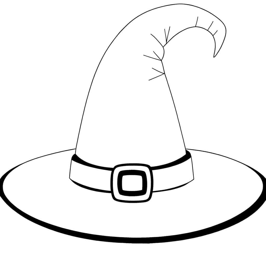 Coloriage Chapeau de sorcière à imprimer et colorier