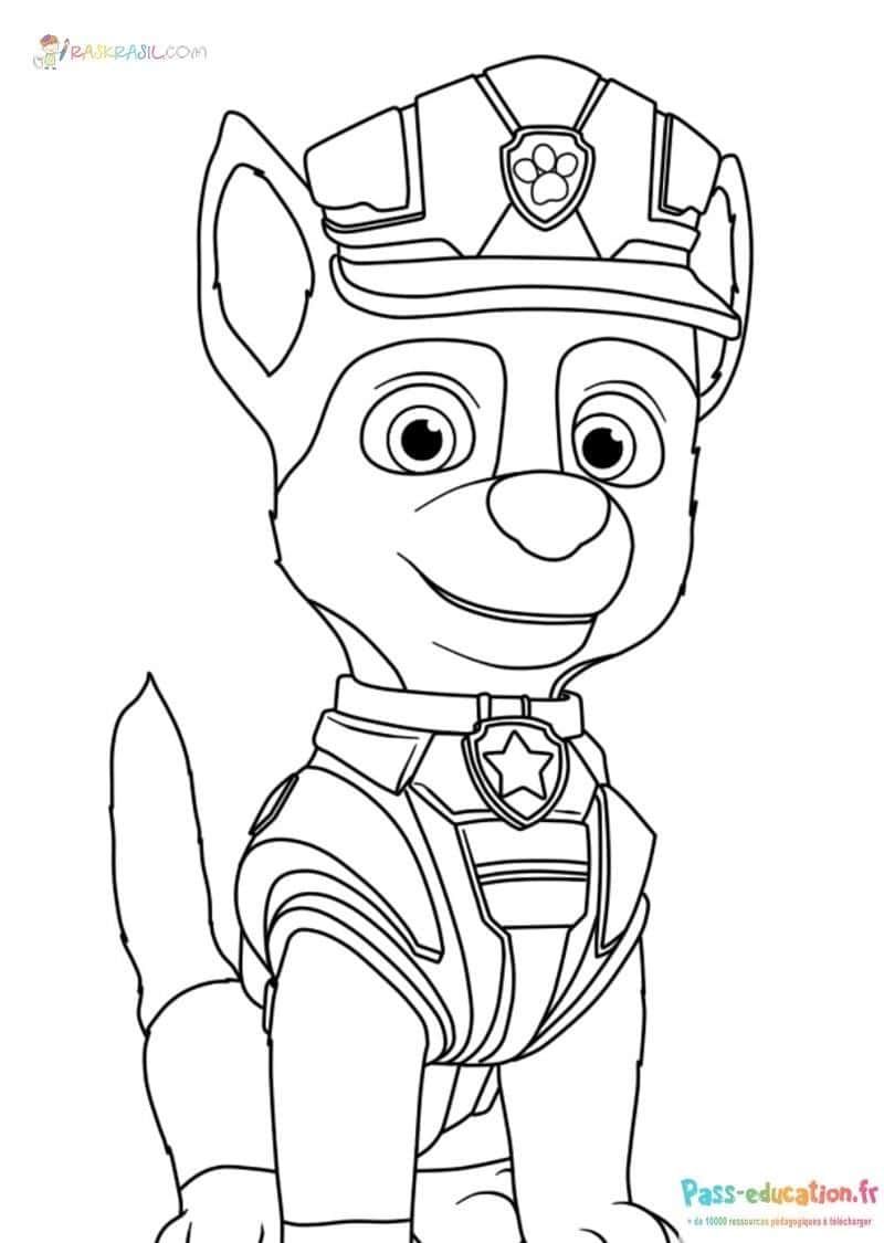 Coloriage Chiot policier à imprimer et colorier