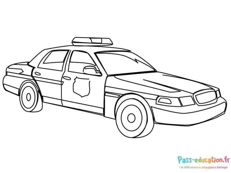 Coloriage Voiture de police à imprimer et colorier