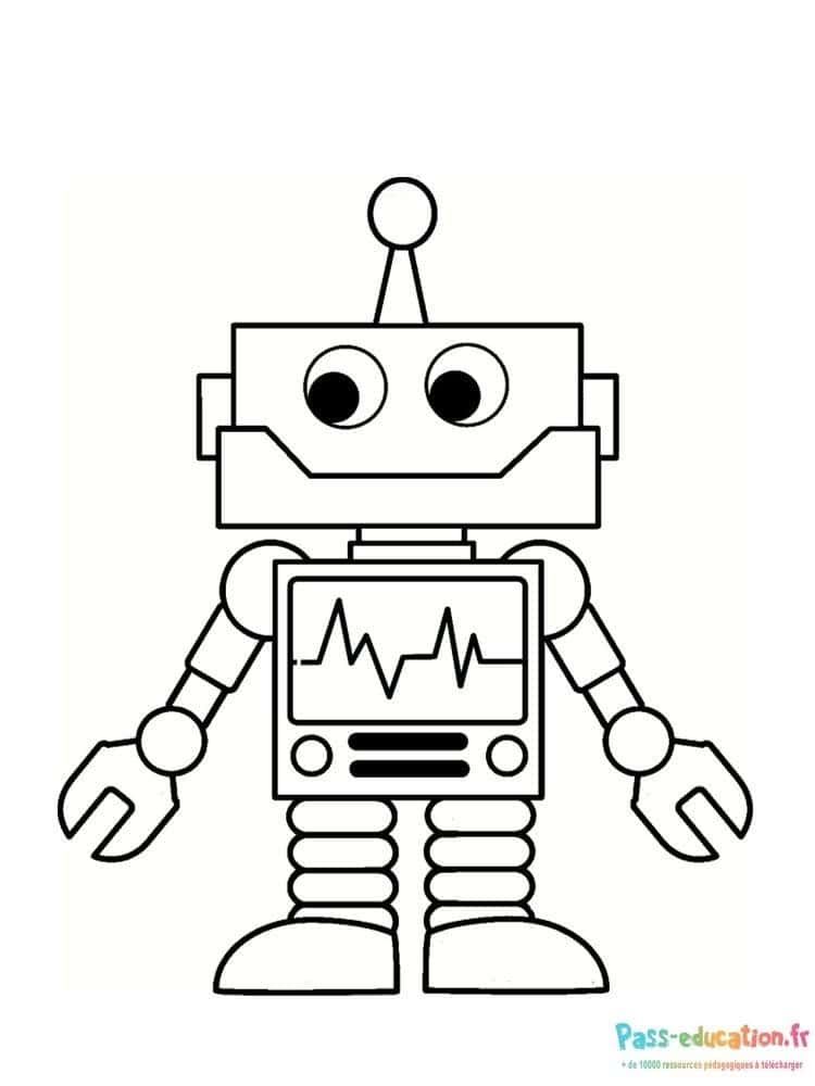Coloriage Robot souriant à imprimer et colorier
