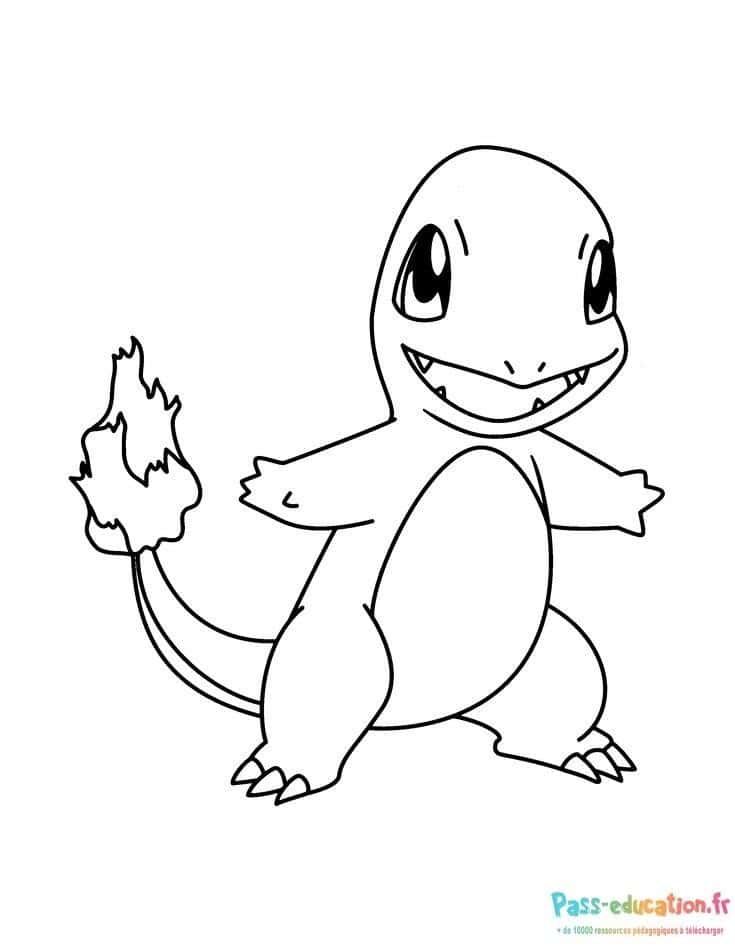 Coloriage Dessin Charmander à imprimer et colorier
