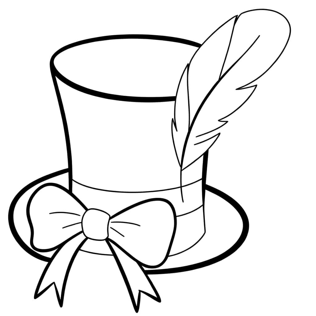 Coloriage Chapeau à plume à imprimer et colorier