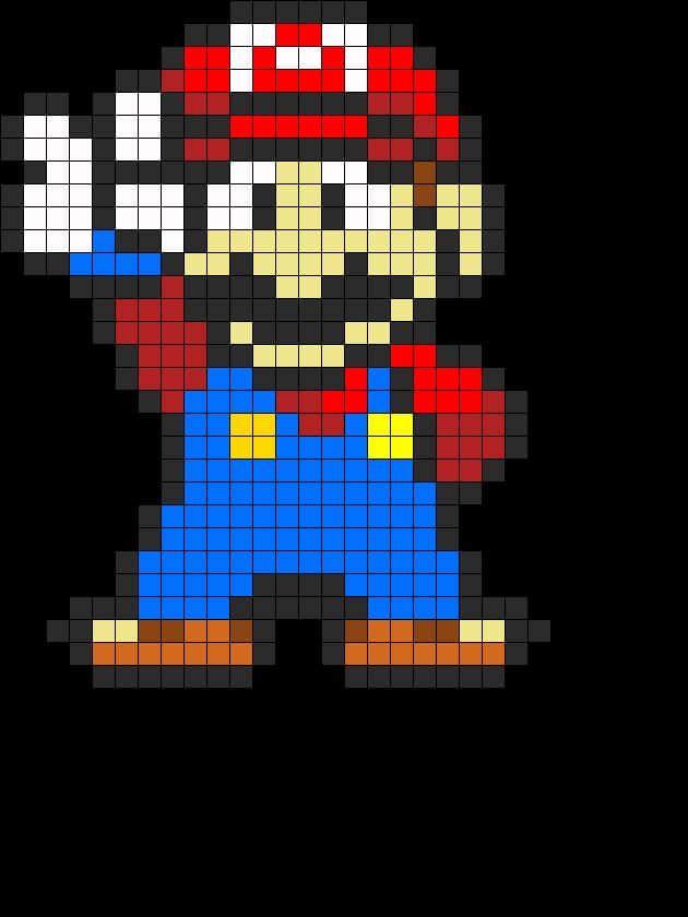 Coloriage Mario pixel à imprimer et colorier