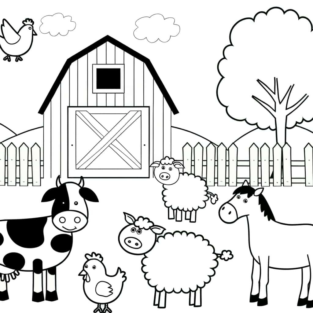 Coloriage Animaux de la ferme à imprimer et colorier