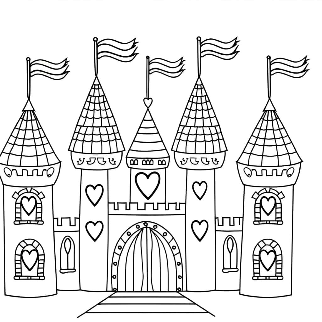 Coloriage Château de princesse à imprimer et colorier