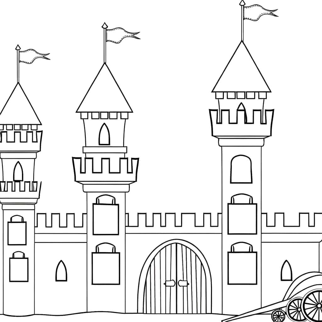Coloriage Château de princesse à imprimer et colorier