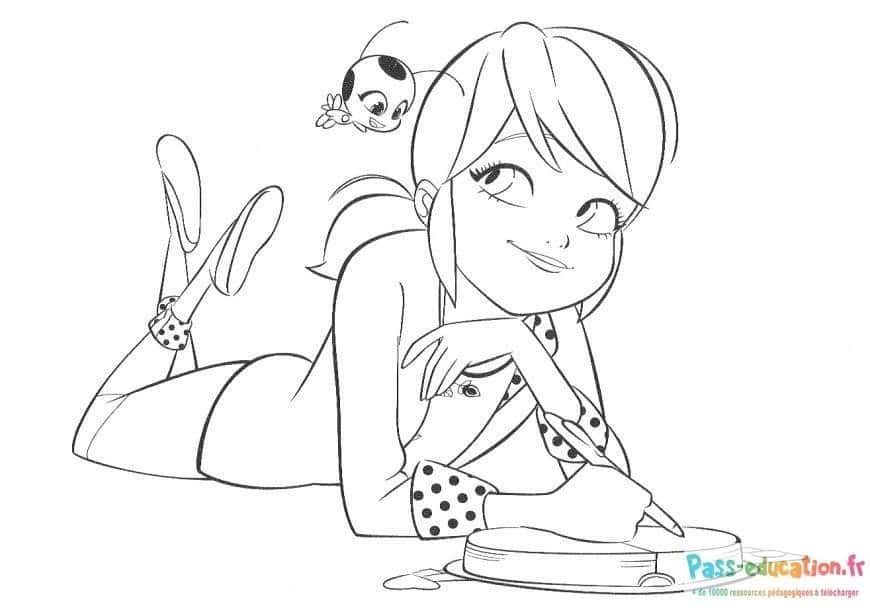 Coloriage Miraculous Marinette à imprimer et colorier