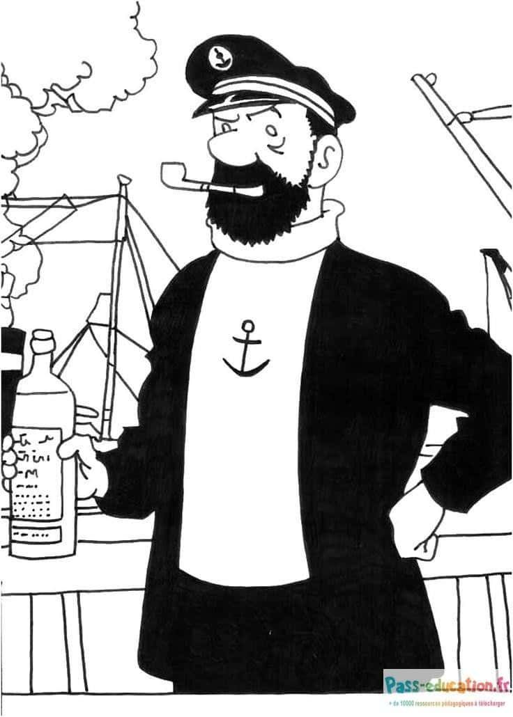 Coloriage Marin joyeux à imprimer et colorier