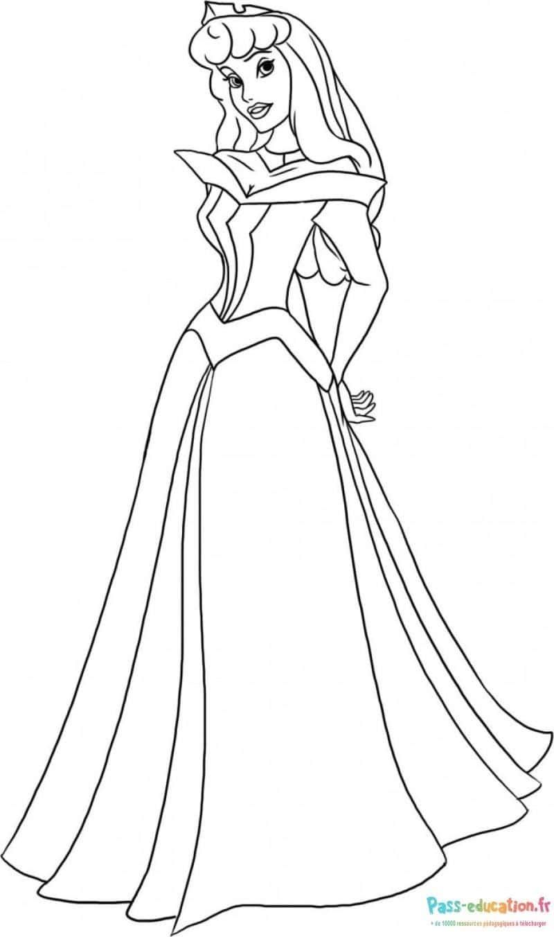 Coloriage Princesse élégante à imprimer et colorier