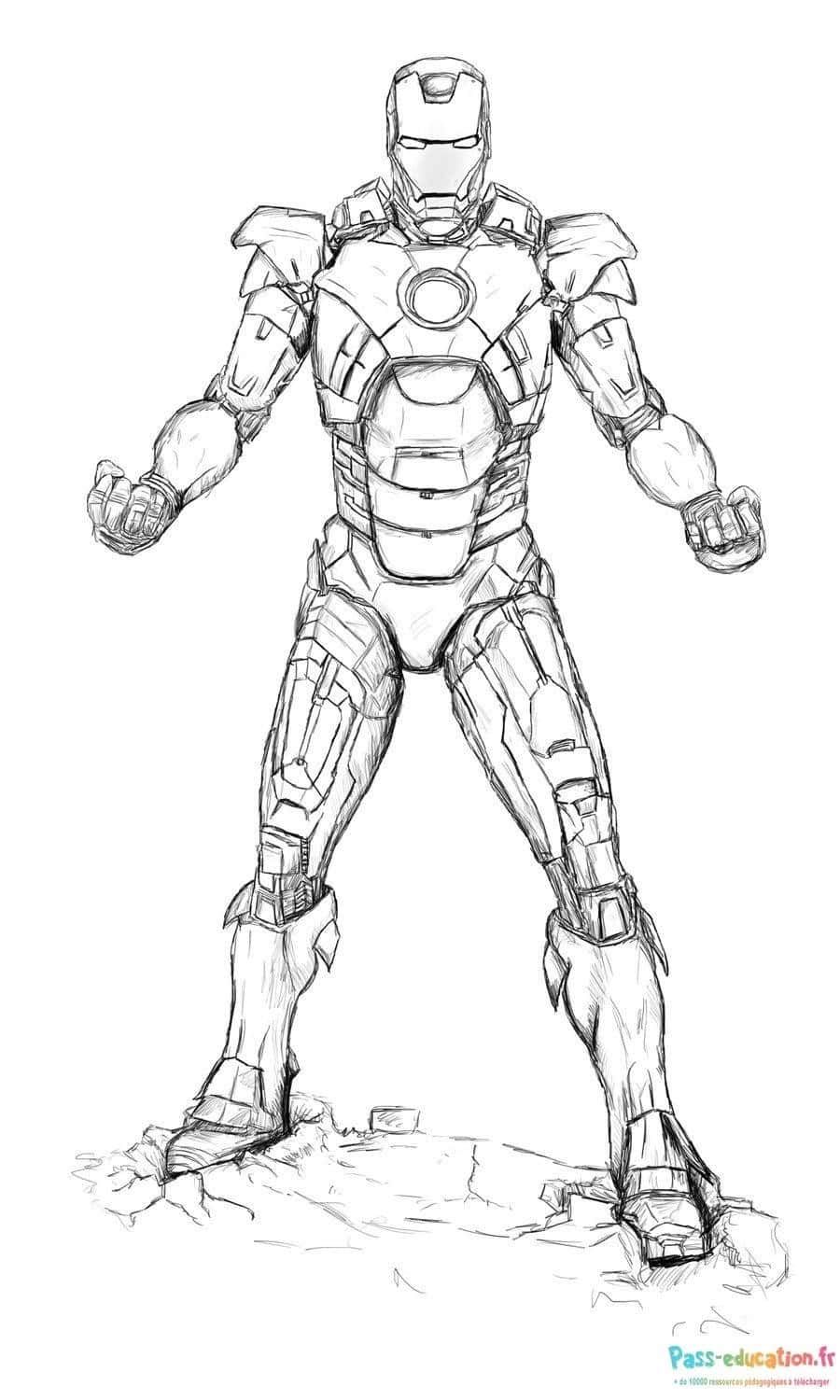 Coloriage Iron Man à imprimer et colorier