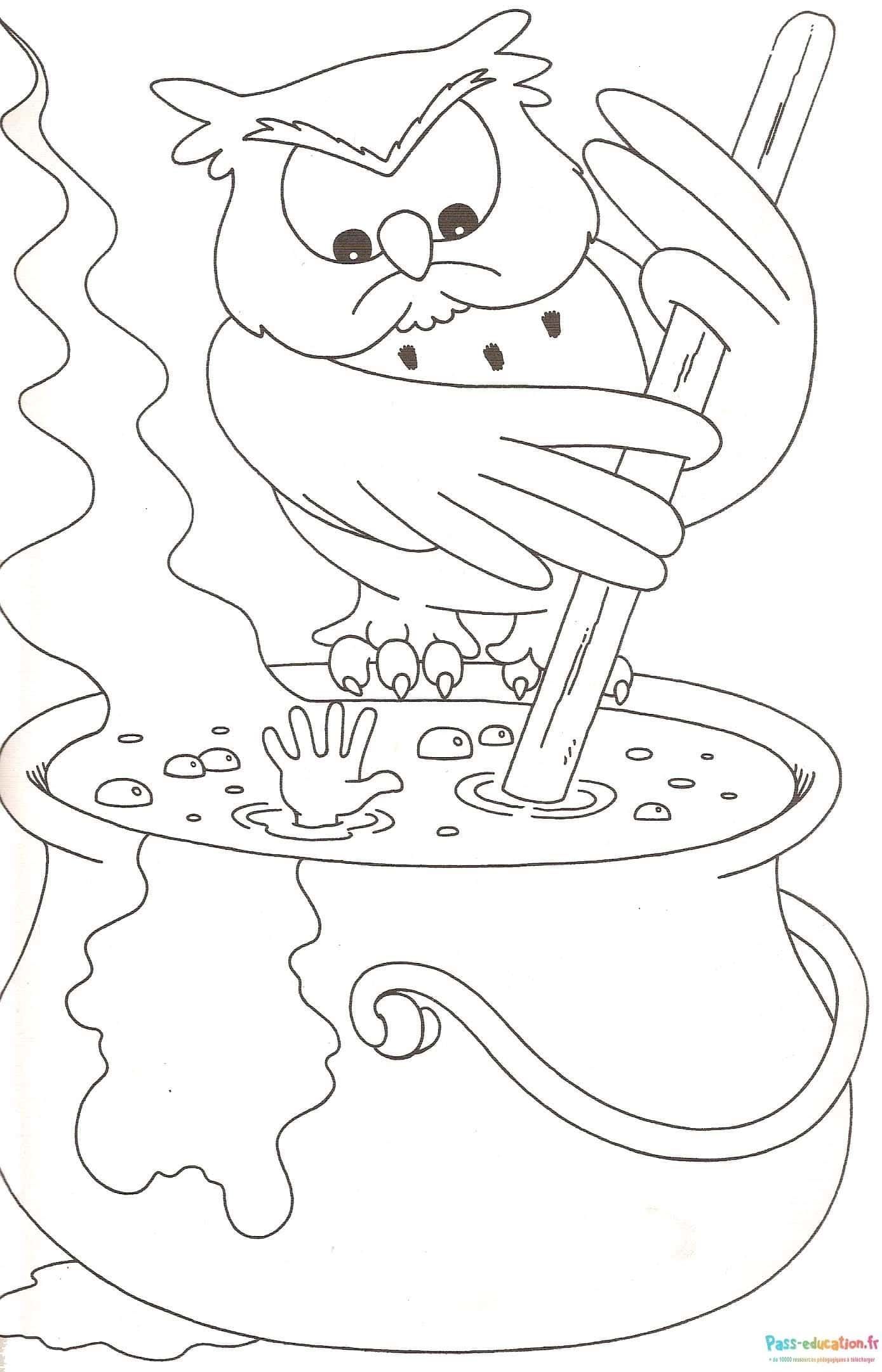 Coloriage Hibou magique à imprimer et colorier