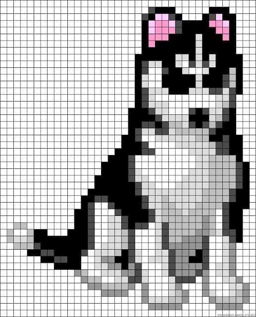 Coloriage Loup pixelisé à imprimer et colorier