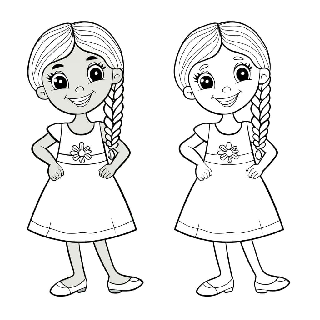 Coloriage Asha en robe à imprimer et colorier