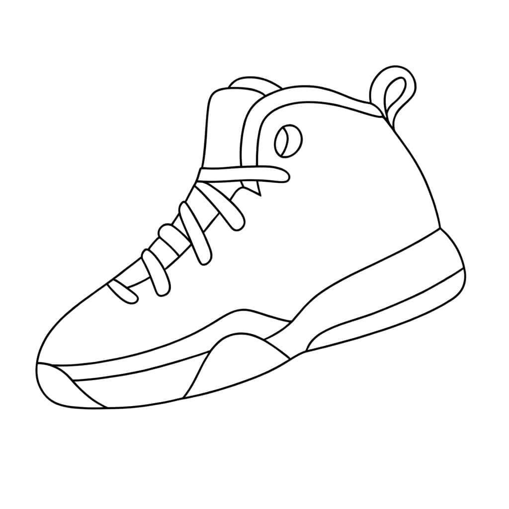 Coloriage Chaussure de basket à imprimer et colorier