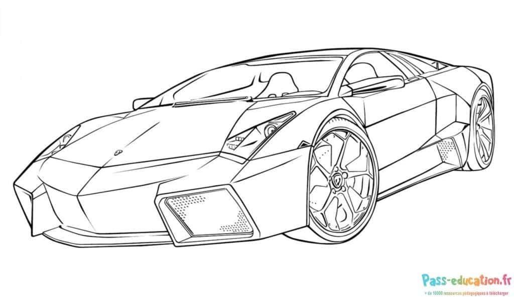 Coloriage Lamborghini profilée à imprimer et colorier