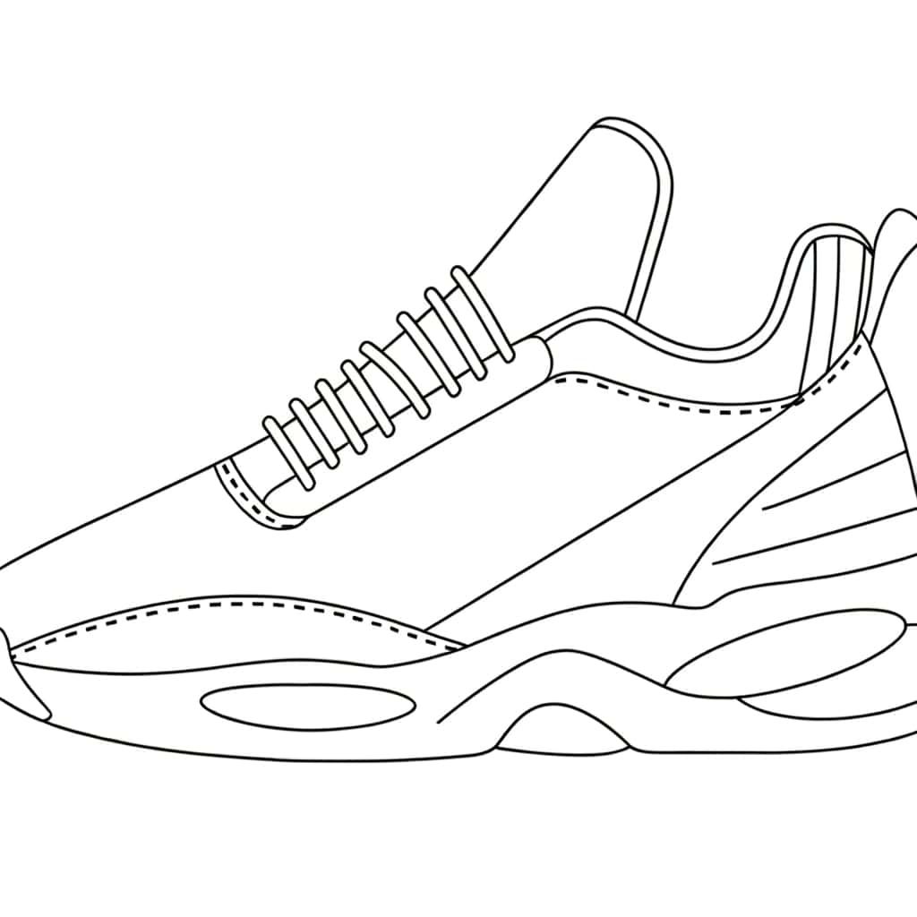 Coloriage Chaussure de sport à imprimer et colorier