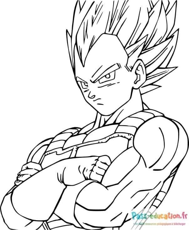 Coloriage Vegeta Super Saiyan à imprimer et colorier