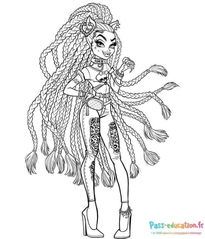 Coloriage Monster High stylisée à imprimer et colorier