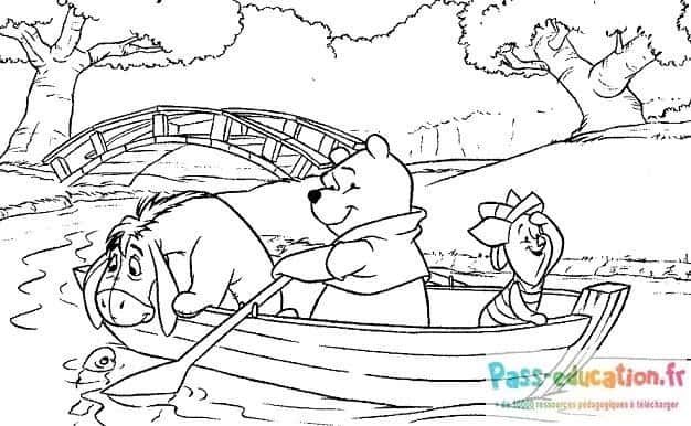 Coloriage Aventure en barque à imprimer et colorier