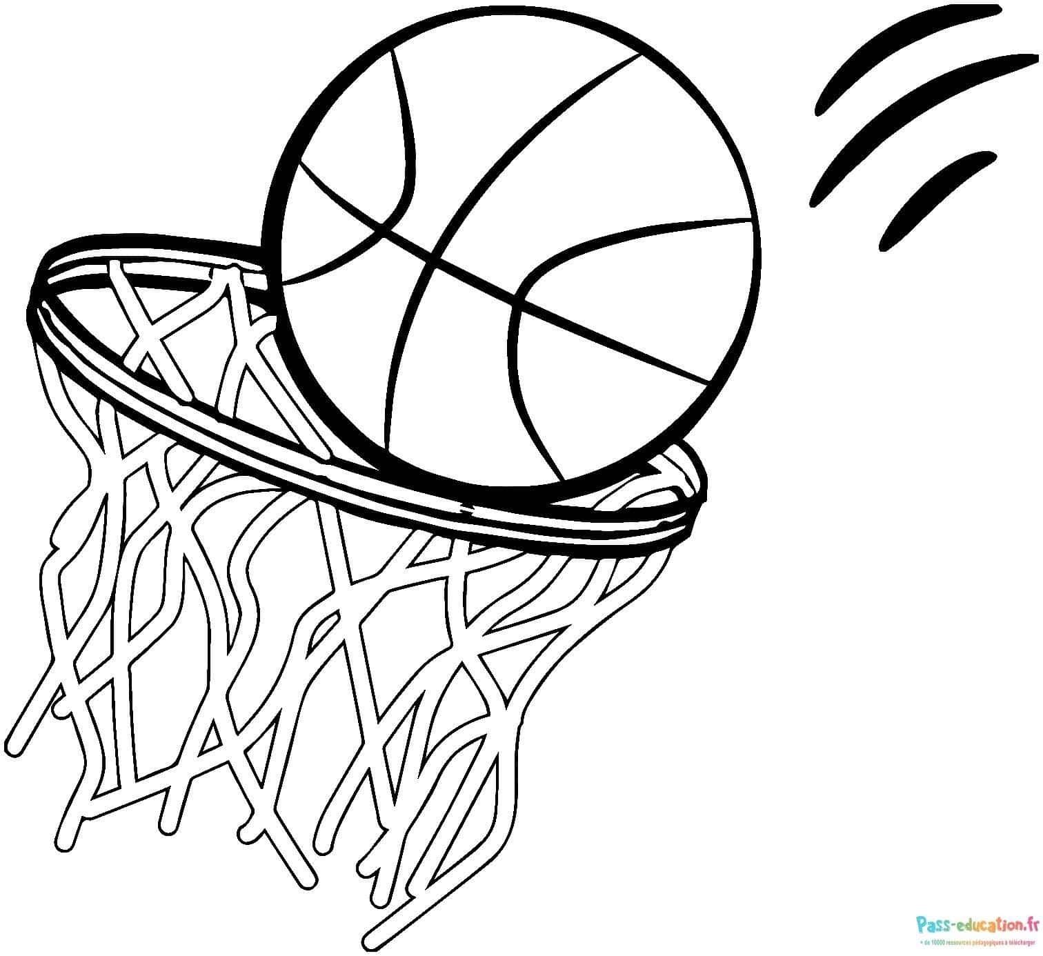 Coloriage Panier de basket à imprimer et colorier