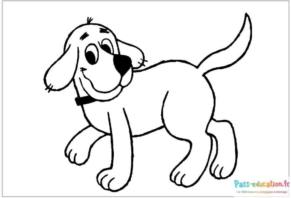 Coloriage Chien joyeux à imprimer et colorier