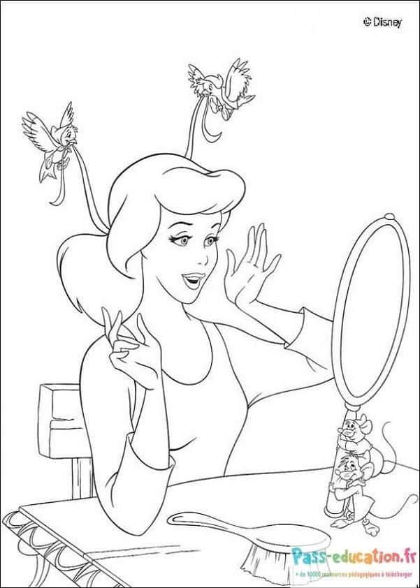 Coloriage Cendrillon et amis à imprimer et colorier