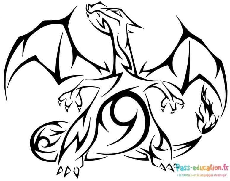 Coloriage Dragon stylisé à imprimer et colorier
