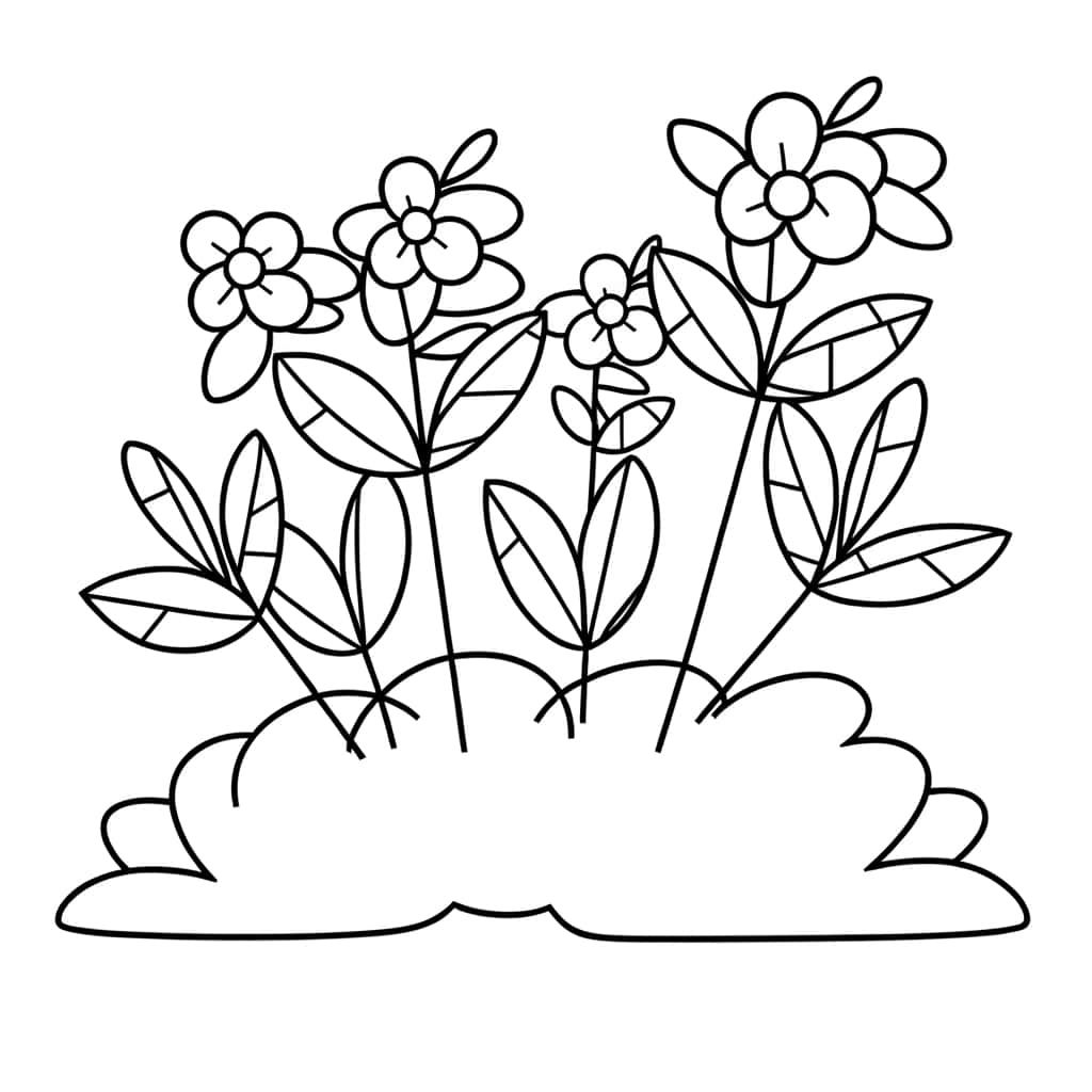 Coloriage Buisson fleuri à imprimer et colorier