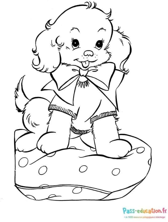 Coloriage Chiot élégant à imprimer et colorier