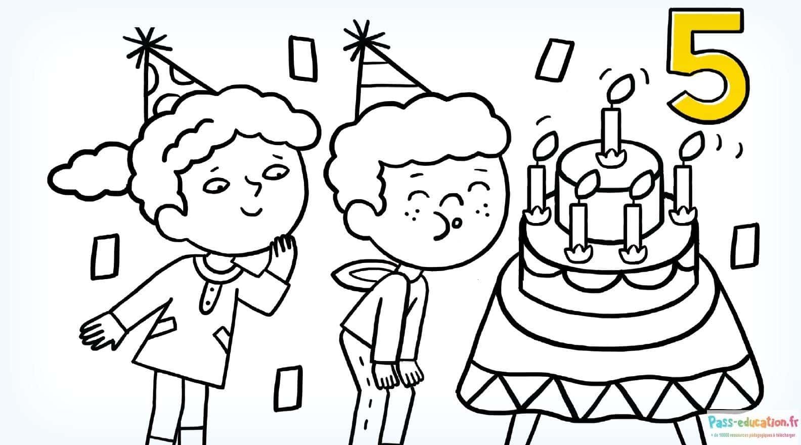 Coloriage Fête d'anniversaire à imprimer et colorier