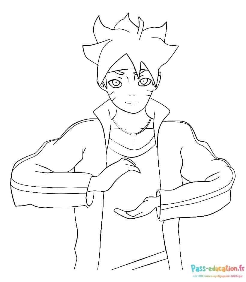 Coloriage Boruto en action à imprimer et colorier