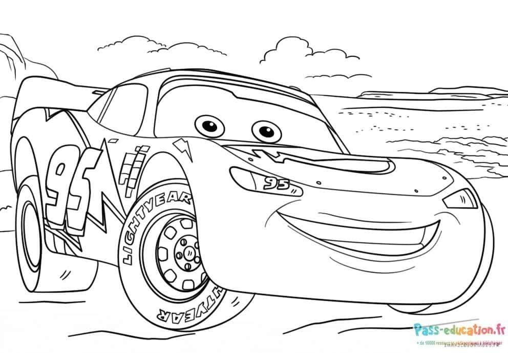 Coloriage Voiture de course à imprimer et colorier