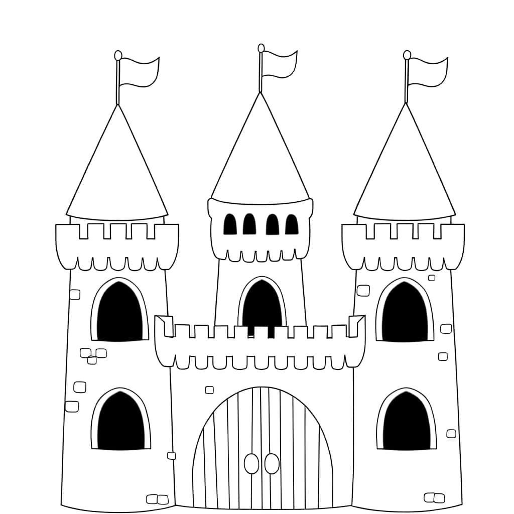 Coloriage Château de princesse à imprimer et colorier
