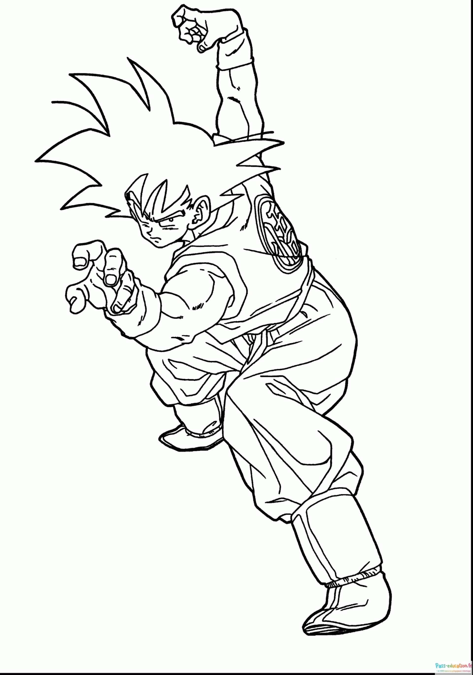 Coloriage Vegeta en action à imprimer et colorier