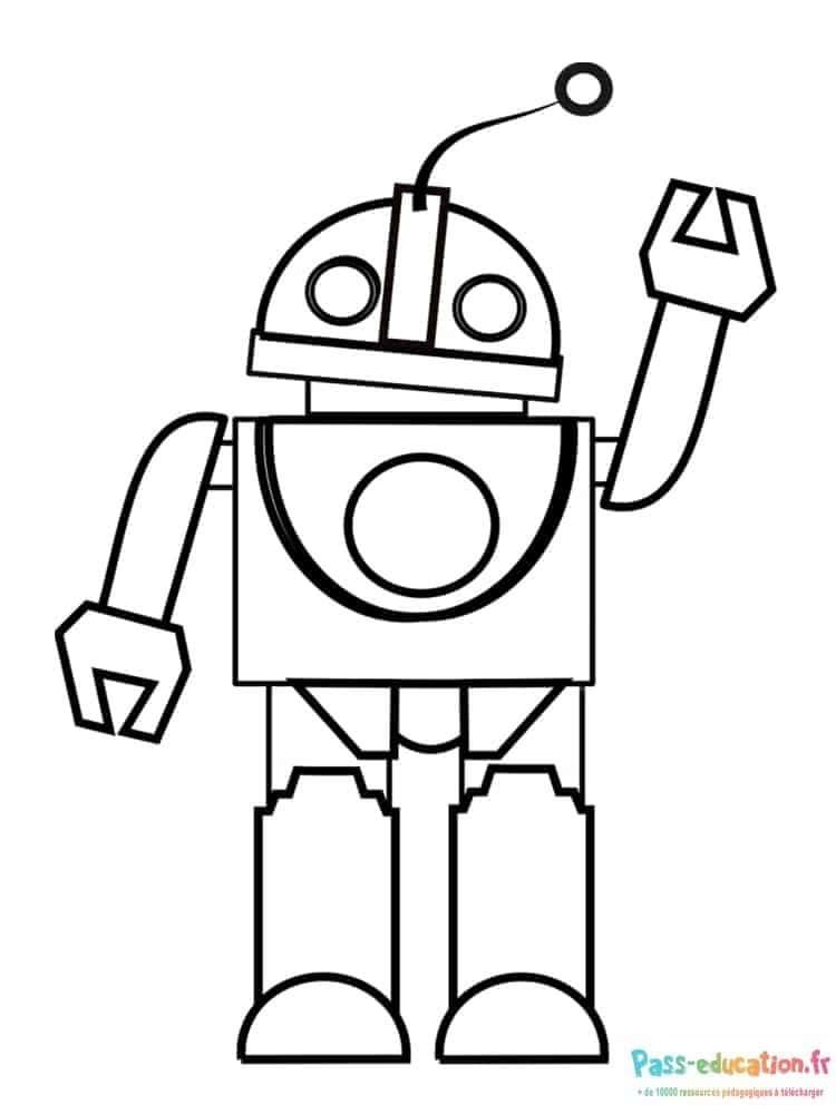 Coloriage Robot amical à imprimer et colorier