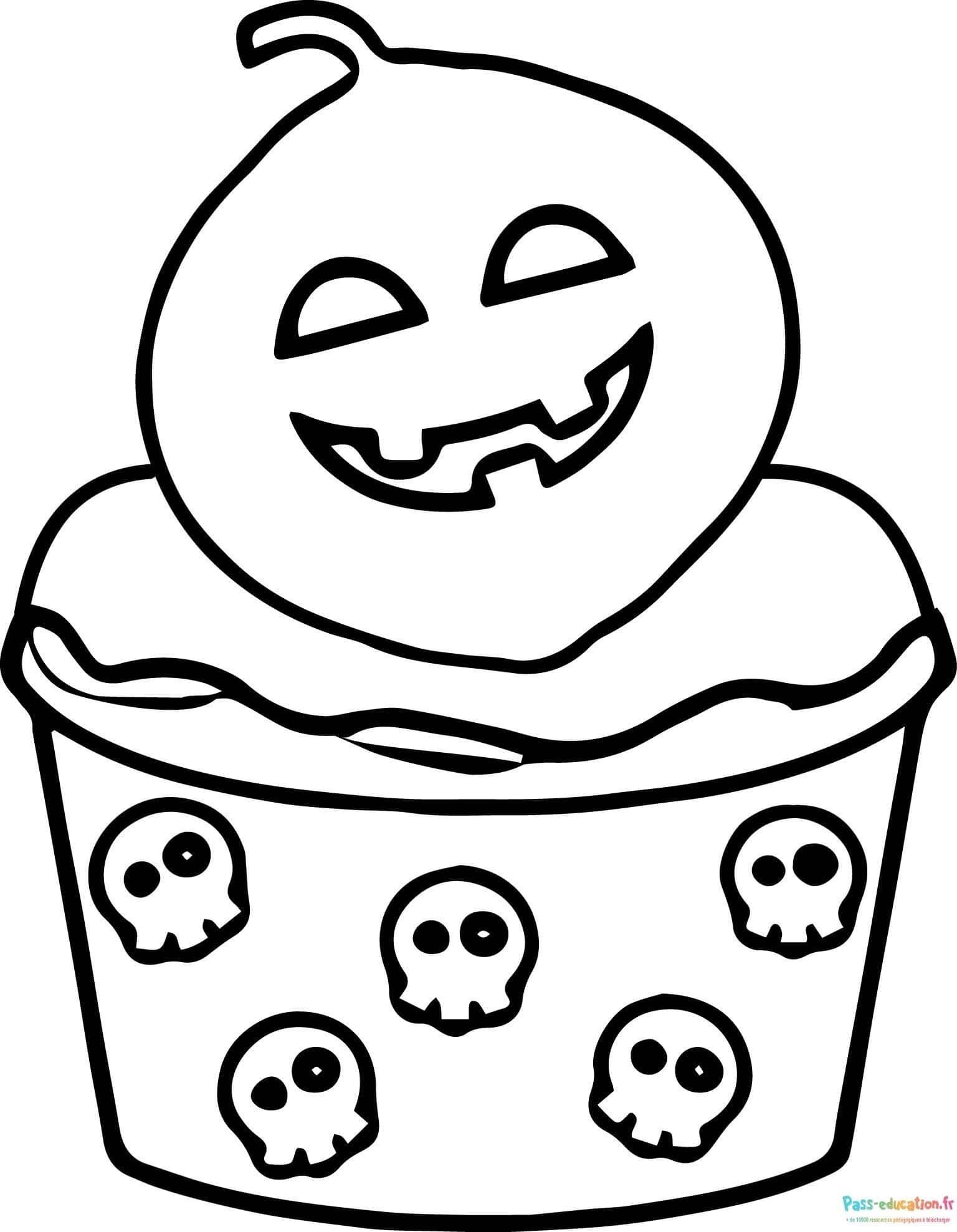 Coloriage Gâteau Halloween à imprimer et colorier
