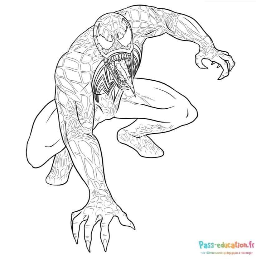 Coloriage Venom agressif à imprimer et colorier