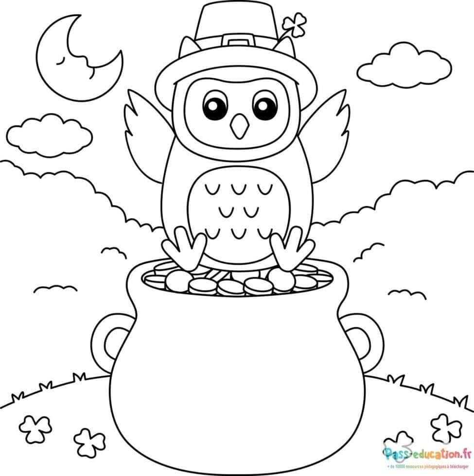 Coloriage Hibou sorcier à imprimer et colorier