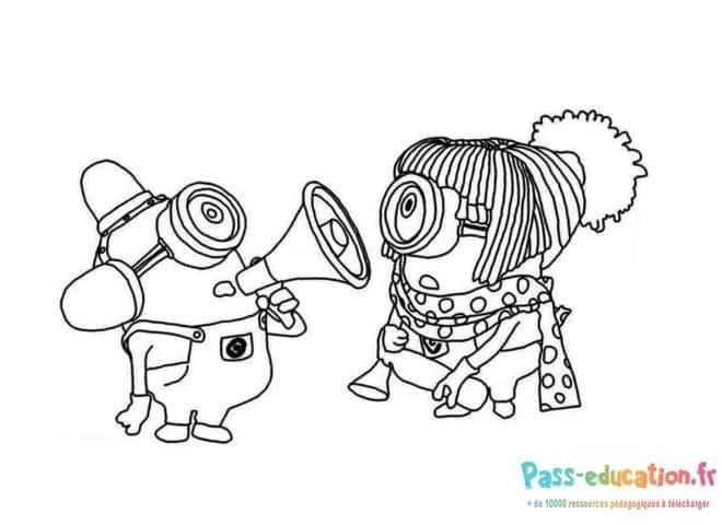 Coloriage Minions amusants à imprimer et colorier