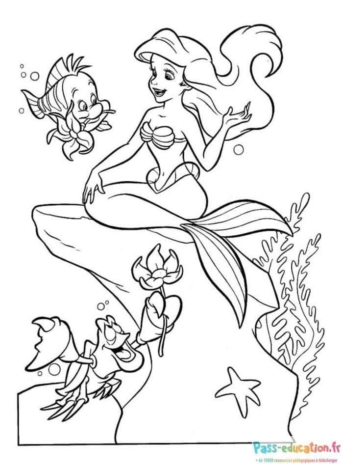 Coloriage La Petite Sirène à imprimer et colorier