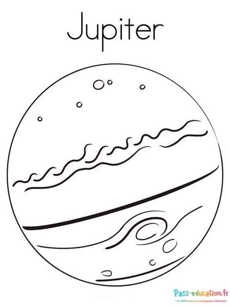 Coloriage Planète Jupiter à imprimer et colorier