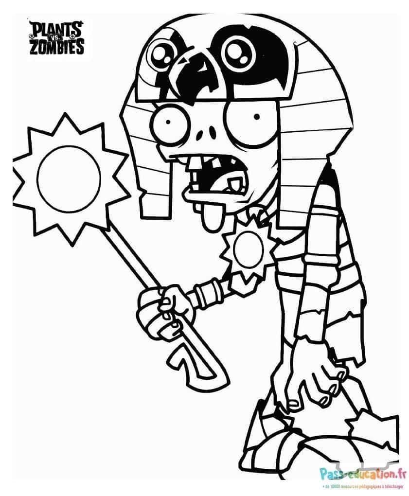 Coloriage Zombie Égyptien à imprimer et colorier