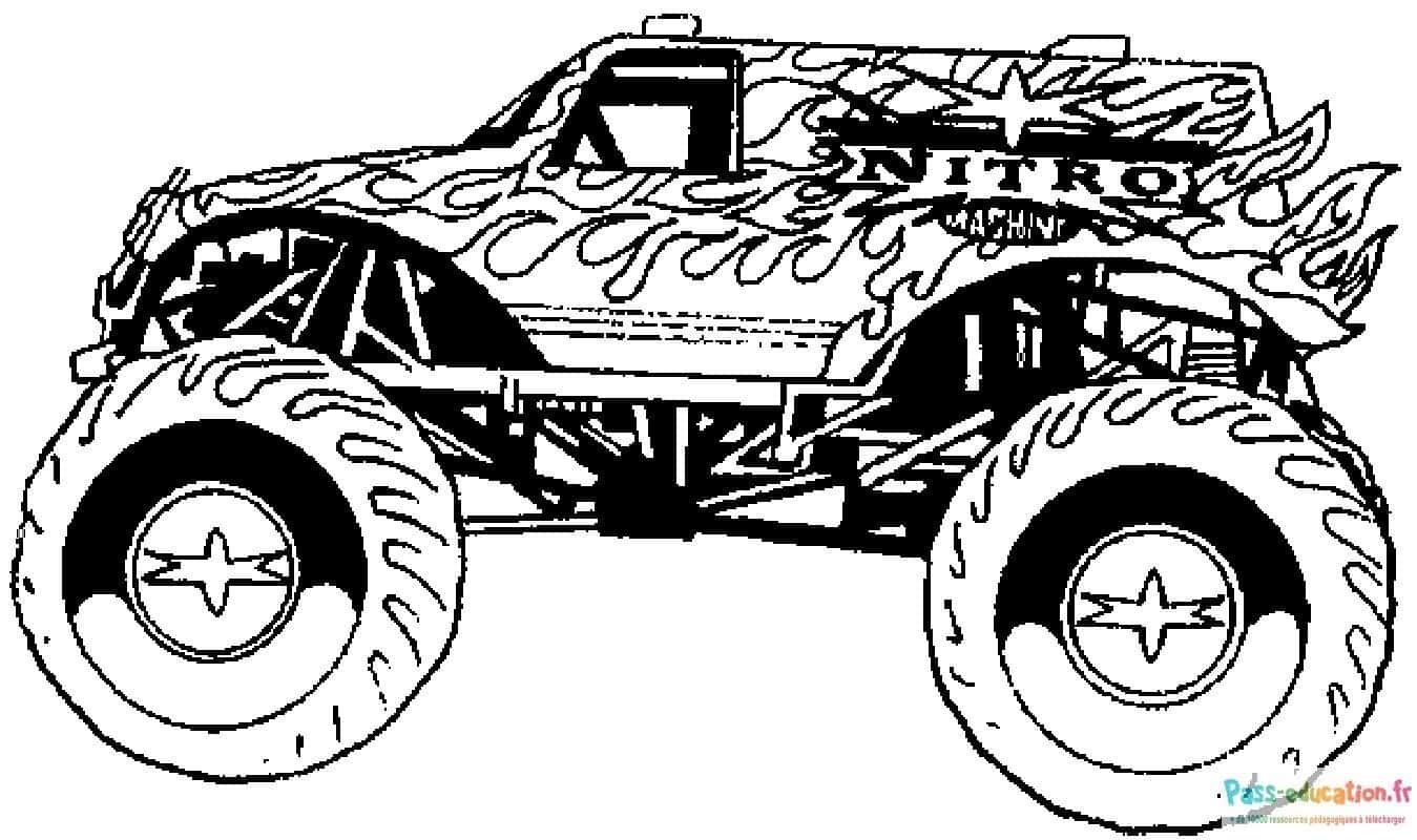 Coloriage Camion monster à imprimer et colorier