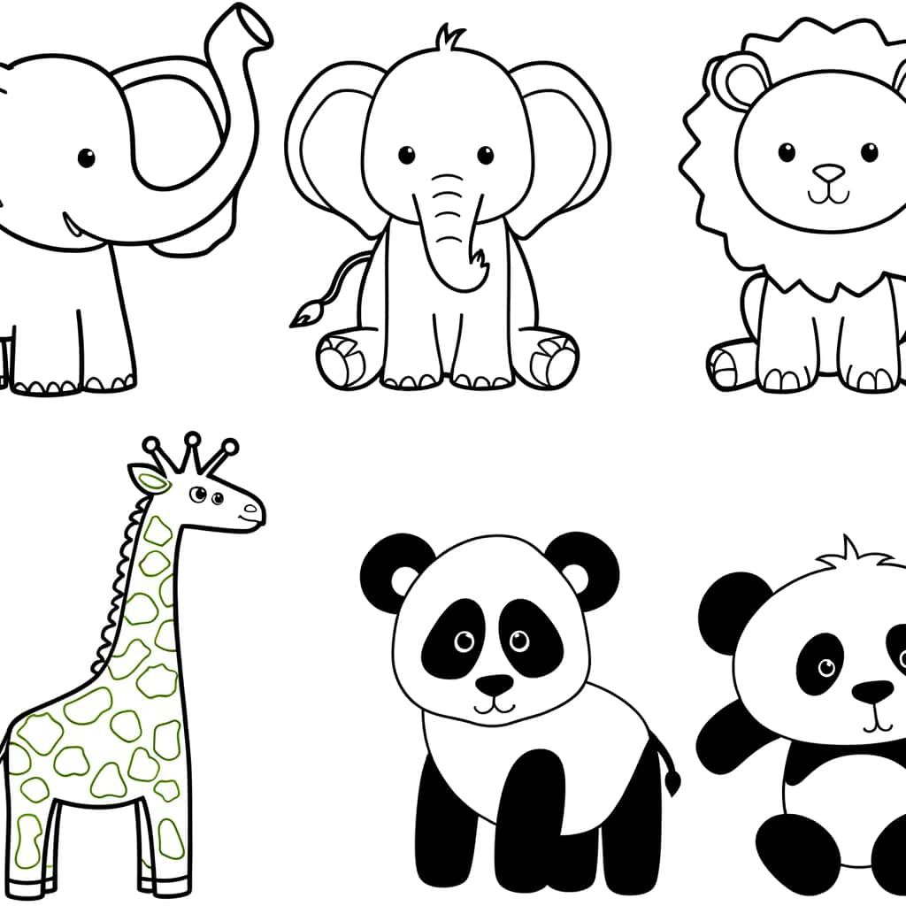 Coloriage Bébés animaux à imprimer et colorier