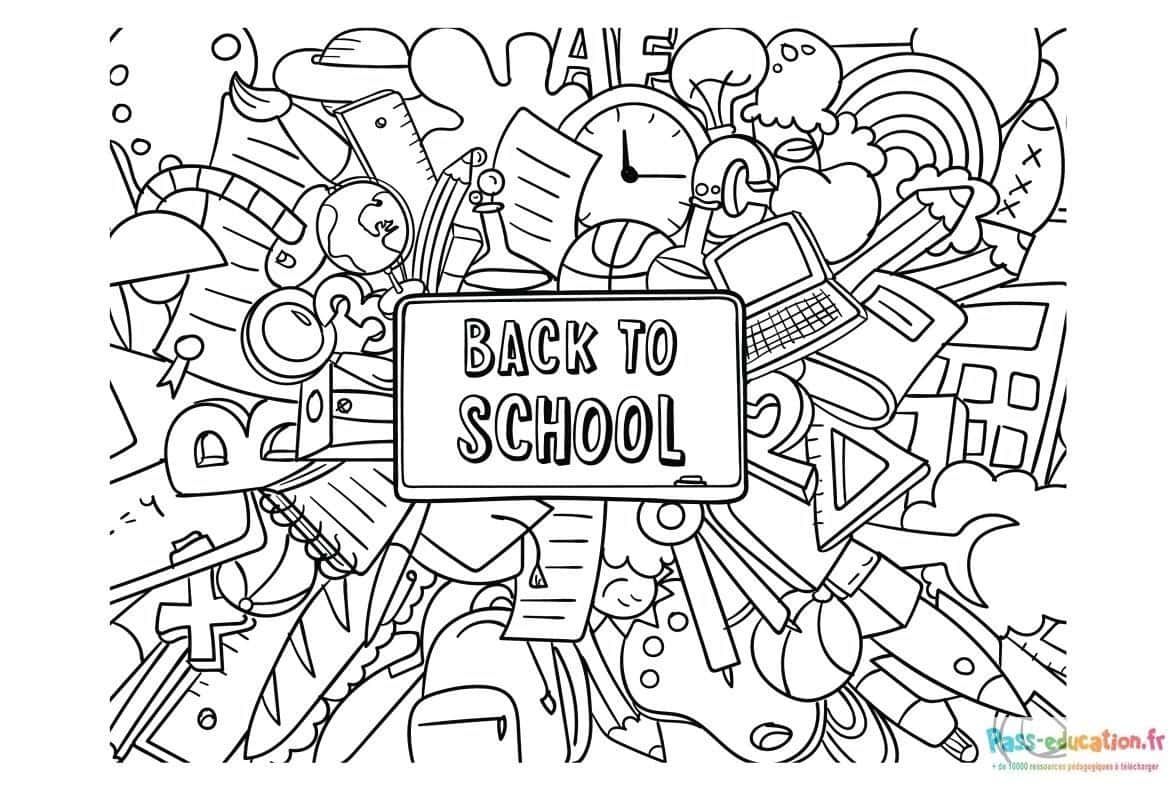 Coloriage Retour à l'école à imprimer et colorier