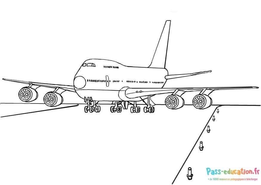 Coloriage Avion de ligne à imprimer et colorier