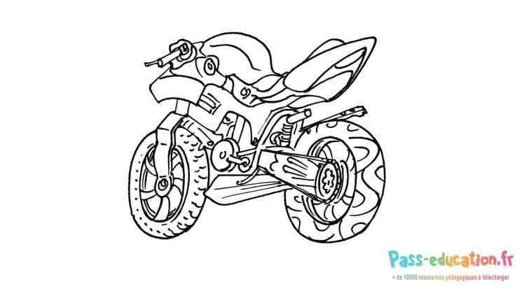 Coloriage Moto sportive à imprimer et colorier